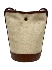 A.P.C. (アーペーセー) ジュート キャンバス×レザー バケツバッグ ショルダーバッグ Sac Helene Small LIADV F61542 CAD ベージュ×ブラウン (TN) レディース /036