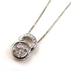 CELINE セリーヌ Pt850/900 ダイヤ ネックレス ダイヤモンド0.19ct 3.8g 43cm レディース 中古