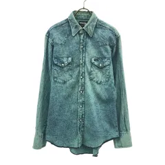 70s USA製 WRANGLER ラングラー ヴィンテージ シャツ 半袖 M 古着 60年代 ラングラー Wrangler 半袖 デニム ウエスタンシャツ