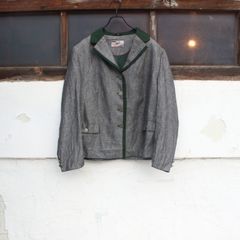EURO古着 チロリアンジャケット ネイビー Mサイズ EU VINTAGE tofani NAVY COLOR LINEN TYROLEAN JACKET
