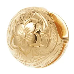 ゴールド(1個売り) [Piena(ピエナ)サージカルステンレス316L 片耳用 1個売り ハワイアンジュエリー ボール ラウンド プルメリア スクロール フープピアス ゴールド(1個売り)