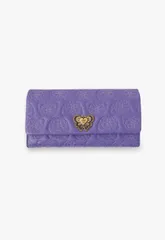【美品】ANNA SUI チェイス かぶせ内Lファスナー長財布 パープル 美品】ANNA SUI チェイス かぶせ内Lファスナー長財布 パープル