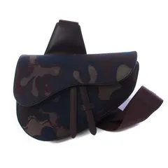 ディオールオム Dior HOMME PETER DOIG サドルバック ショルダーバッグ 迷彩 カモフラ ジャガード カーキ ブラウン 茶 /KH ☆AA★のサムネイル