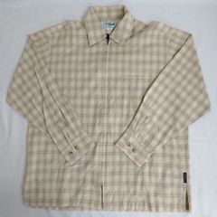 Crocodile クロコダイル　メンズ　Lサイズ　長袖　シャツ　ファスナー付き　チェック柄　冷房対策　ASR7-9