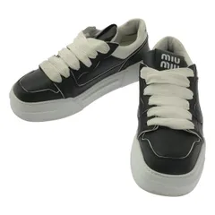 【美品】  miu miu / ミュウミュウ | レザー スニーカー | 37 | ブラック | レディース