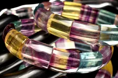 マルチカラー◇レイヤー フローライト 16-16.5x12mm バングル 1個売り パワーストーン 天然石 _BG5044