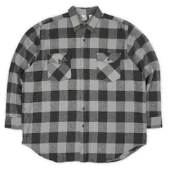 ディアクリーク DEER CREEK 未洗い 美品 90s 90年代 ブロックチェック柄 ヘビーネルシャツ フランネル ビッグサイズ USA ヴィンテージ アメリカ 古着 メンズ シャツ ブラック × グレー XL【中古】