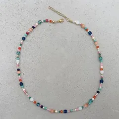 カラフル ネックレス チョーカー ビーズ トレンド ステンレス つけっぱなし