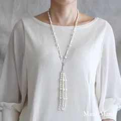 【Mani・Mani】OUTLET《現品限り》淡水真珠タッセル ネックレス Y字 装着簡単！〈M13〉