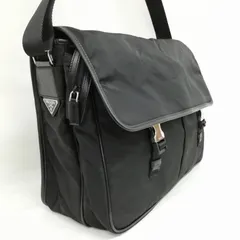 PRADA プラダ サフィアーノ　メッセンジャーバッグ V165 ナイロンレザー ブラック Re-Nylon xサフィアーノレザー ショルダーバッグ | PRADA