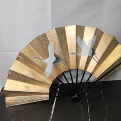 螺鈿細工 黒漆塗 扇型 壁掛け飾り 八馬奔騰 縁起物 骨董品 中国美術