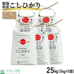 お米 米 玄米 こしひかり 25kg（5kg×5袋） 新潟県産 令和5年産 古代米お試し袋付き