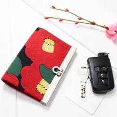 【tsu】スマートキー対応 直線口金のキーケース 椿 和柄　受注生産 14日以内に発送