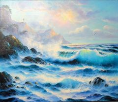 レイモン・ガランチェ 油彩画 海の風景画 サイン入り - メルカリ