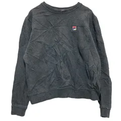 FILA ロゴスウェット トレーナー レディース S チャコールグレー フィラ プルオーバー 裏起毛 古着卸 アメリカ仕入 a701-6141