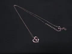 ■美品■ 4℃ ヨンドシー SV925 ラインストーン ハート ネックレス ペンダント アクセサリー レディース ピンクゴールド系 DJ7240のサムネイル