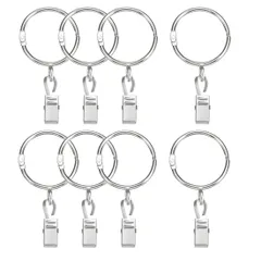 uxcell カーテンクリップリング カーテン クリップ リング ドレープ シャワー リング クリップ 49mm 内径 シルバー 8 パック