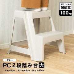 ＰＣ２段踏み台 大 約幅48×奥行48×高さ45cm 耐荷重：約100kg