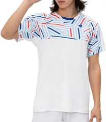 【新品】【Oサイズのみ】le coq sportif(ルコック) ルコックスポルティフ メンズ クーリング AILE FORMEゲームシャツ JTA公認 テニスウェア サンスクリーン エールフォルム 半袖シャツ Tシャツ　ホワイト QTMXJA02-WH-O