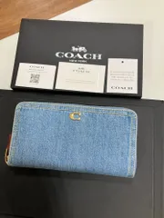 貴重 新品 COACH コーチ デニム 長財布 ラウンドファスナー