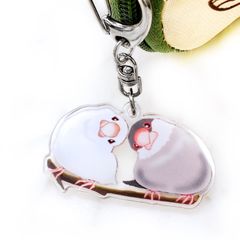 文鳥　桜文鳥　シナモン文鳥　白文鳥　チャーム　ストラップ　レジン　目印　マーカー 文鳥 桜文鳥 シナモン文鳥 白文鳥 チャーム ストラップ レジン