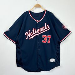 【フォロワー様クーポン配布中！】MLB Majestic マジェスティック WASHINGTON NATIONALS ワシントン ナショナルズ #37 ステファン ストラスバーグ レプリカ ユニフォーム ゲームシャツ ネイビー 52 輸入古着 メンズ【S67】
