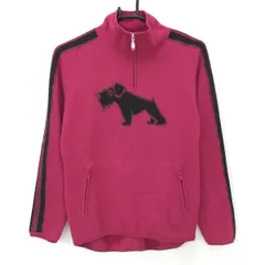 ヒールクリーク ハイネックセーター ピンク×ダークブラウン 袖ライン 一部ラメ レディース 40(M) ゴルフウェア Heal Creek