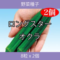 野菜種子 EBD ロングスターオクラ 8粒 x 2個