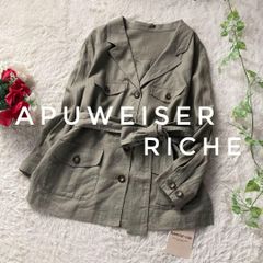 新品タグ付】Apuweiser-riche ゆる半袖リネンライクジャケット - メルカリ
