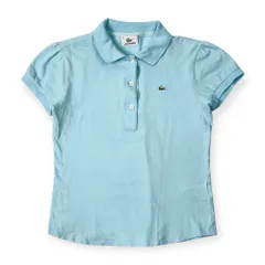 LACOSTE ラコステ ワンポイント 鹿の子 半袖 ポロシャツ 40/水色 レディース ファブリカ