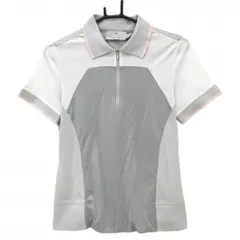 【超美品】アディダス 半袖ポロシャツ ライトグレー×白 Stella Mccartney クリマチル  レディース OT(XL) ゴルフウェア adidas