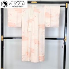 長襦袢 単衣 暈し 梅の花模様 薄桜色 半衿付 J-304