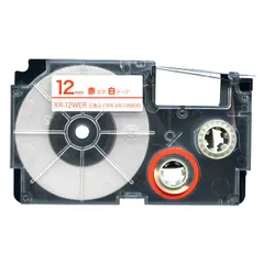 【単品】カシオ用 ネームランド 互換 テープカートリッジ 12mm／白テープ／赤文字  TPR-XR-12WERのサムネイル