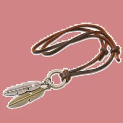 【数量限定】メンズネックレス 翼ペンダント 羽根 長めの革ひもメンズアクセサリー 羽根 フェザーネックレス 鷲 イーグル 父の日 ネックレス ダブルフェザーネッ Richapex