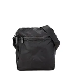     中古 プラダ テスート ショルダーバッグ 三角ロゴプレート ABランク ナイロン レザー ブラック レディース PRADA 【送料無料】【西神店】