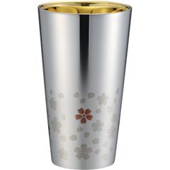 Color:シルバー 和平フレイズ 燕三条 桜 ステンレス タンブラー 300ml シルバー 保温 保冷 二重構造 さくら街道 ME-7349