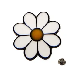 ヒナギク 菊 フラワー ピンバッジ ピンズ 花 一重菊 菊花 雛菊 イタリア 平和 美人 純潔 希望 デージー デイジー 留め具 バッチ おしゃれ 飾り方 使い方 付け方 バッヂ バタフライクラッチ キャッチ 装身具 メンズ キッズ ユニーク おもしろ