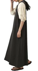 ワンピース レディース ロング 半袖 Fサイズ マキシワンピース きれいめ 異素材 切り替え ぽわん袖 ロングワンピース カジュアル ボリューム袖 大きいサイズ 綿 スウェット 春夏秋冬R10241