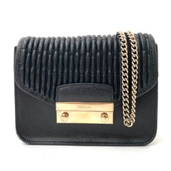 FURLA メトロポリスチェーンショルダーバッグ ブラック ゴールド