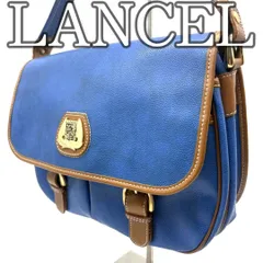 ランセル ショルダーバッグ ブルー PVC×レザー Y2K フランス製 LANCEL Shoulder Bag Blue PVC Leather Trim Made in France