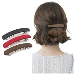 【人気商品】しっかりフィット シンプル 無地 多彩な使用シーン 着脱式スプリング ヘアピン バレッ 髪留め 女の子用ヘアピン 大人 おしゃれ 大きめ バレッタ バレッタ 3個 フリランス-ショプ