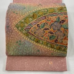 袋帯 秀品 七宝 花菱 箔 灰紫 全通 正絹 【中古】 - メルカリ