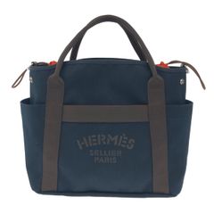 新品同様 HERMES エルメス サックドパンサージュグルーム 2WAYトートバッグ ネイビー キャンバス ユニセックス 240001109238のサムネイル
