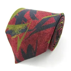 ピエールカルダン ブランド ネクタイ 総柄 パネル柄 シルク メンズ ワインレッド Pierre Cardin 【中古】