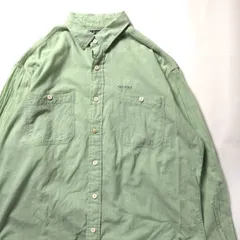 90's ラルフローレン ポロスポーツ コットン シャンブレー シャツ 緑系 (L) シャーベットカラー 90年代 旧タグ オールド POLOSPORT アメリカ古着 USED  ビンテージ ヴィンテージ