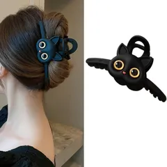 HAPVITAL バンスクリップ ヘアクリップ オフィス シンプル ヘアアクセサリー 大きめしっかり 強力 レディース用 髪留め 大人 おしゃれ オフィス 人気 髪飾り ヘアアクセサリー クリップ 韓国風 おしゃれ 贈り物 (ブラック猫)
