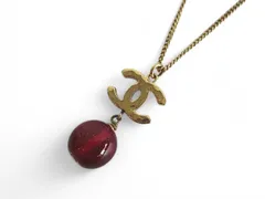 シャネル CHANEL ネックレス ココマーク シンプル カラーストーン イタリア製