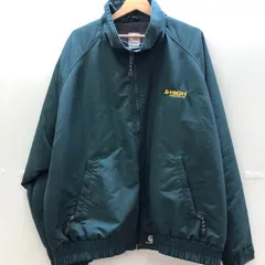 Carhartt カーハート ナイロンジャケット 中綿 裏起毛 リブ袖 ワンポイントロゴ 企業ロゴ オーバーサイズ 00’s メンズ 00年代 グリーン