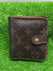 ●ルイヴィトン(LOUIS VUITTON)　コンパクトジップ財布　M61667　糸ほつれ　角すれ　錆　コイン汚れあり　現状お渡し　中古