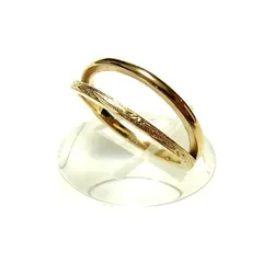 ハワイアンジュエリー リング K14 イエローゴールド 2連 指輪 スクロール